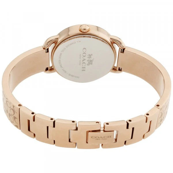 Coach Delancey Rose Gold White Dial Ladies Watch- 14502355