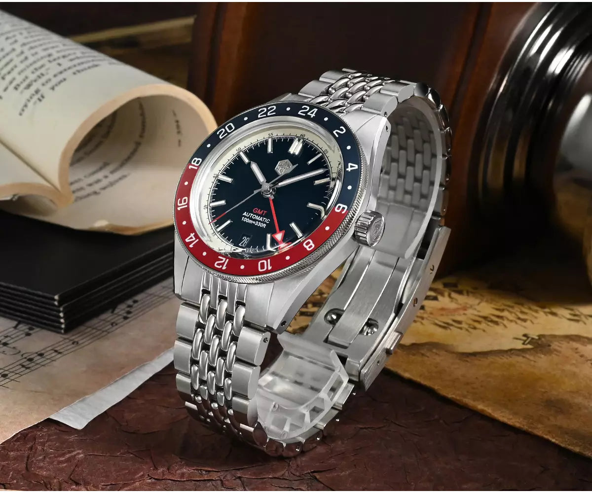 San Martin GMT Pepsi 39.5mm Sports Automatic Men's Watch - SN0116