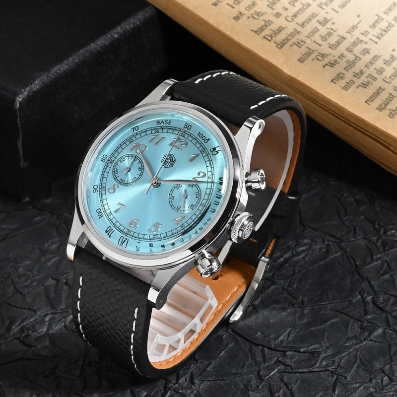 San Martin 38mm Sunray Light Blue Dial Men's Watch - SN0101-G
