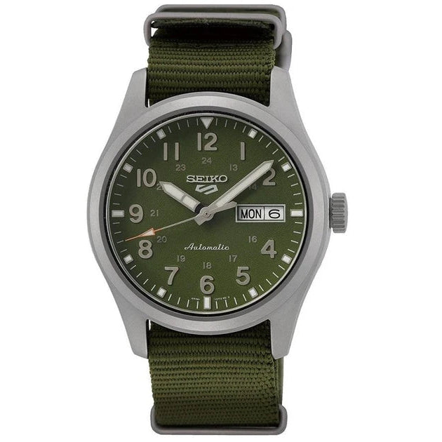 Seiko5 Sports Field Series Green Nato Strap Men's Automatic Watch- SRPG33K1