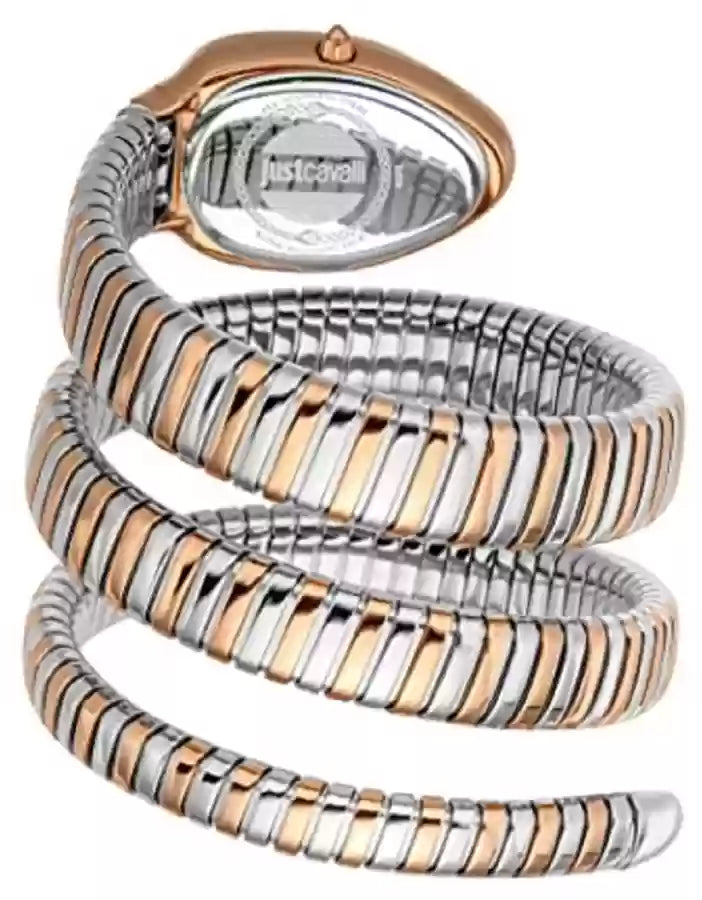 Just Cavalli Rose Gold Tone Snake Pattern Ladies Watch- JC1L224M0095