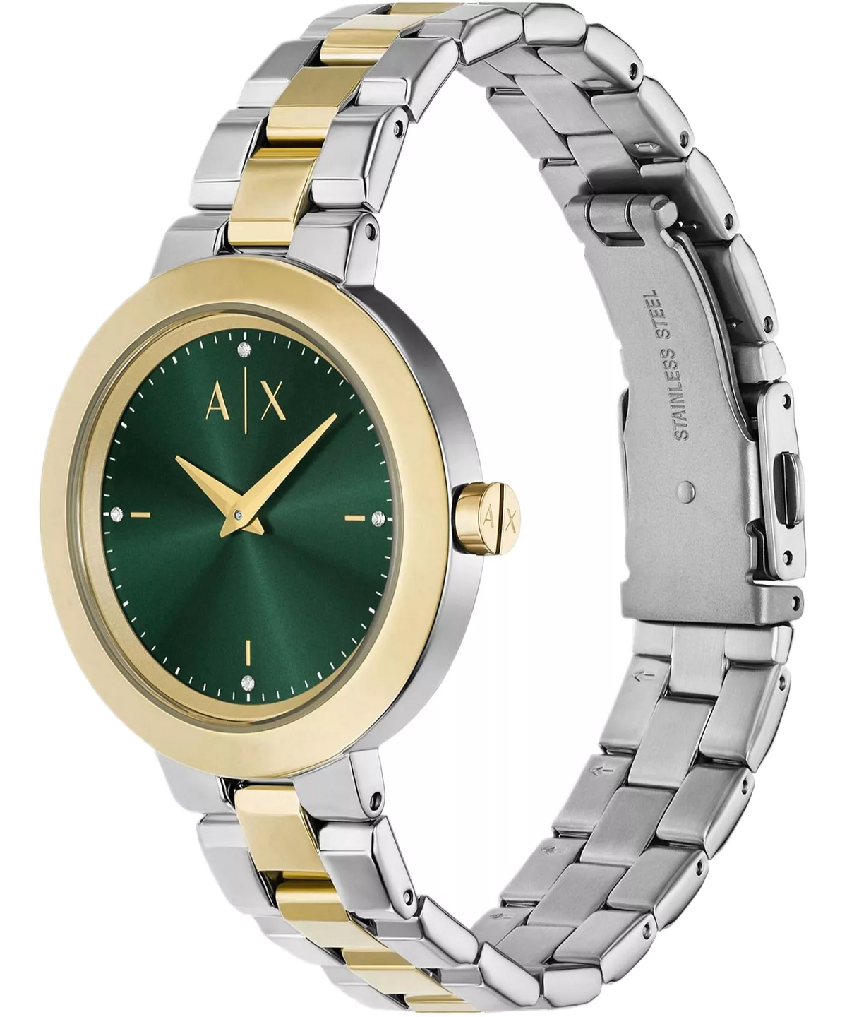 Armani Exchange Women Quartz Green Dial Two-Tone Watch - AX5176