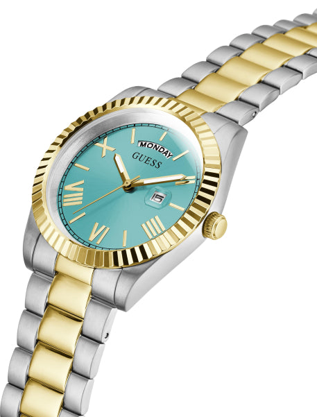 GUESS Green Dial Two-Tone Bracelet Men's Watch - GW0265G16