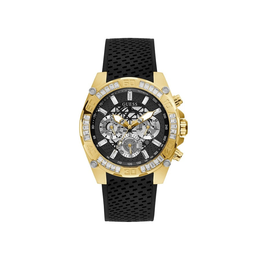 Guess Black Rubber Strap Multifunction Men's Watch- GW0333G2
