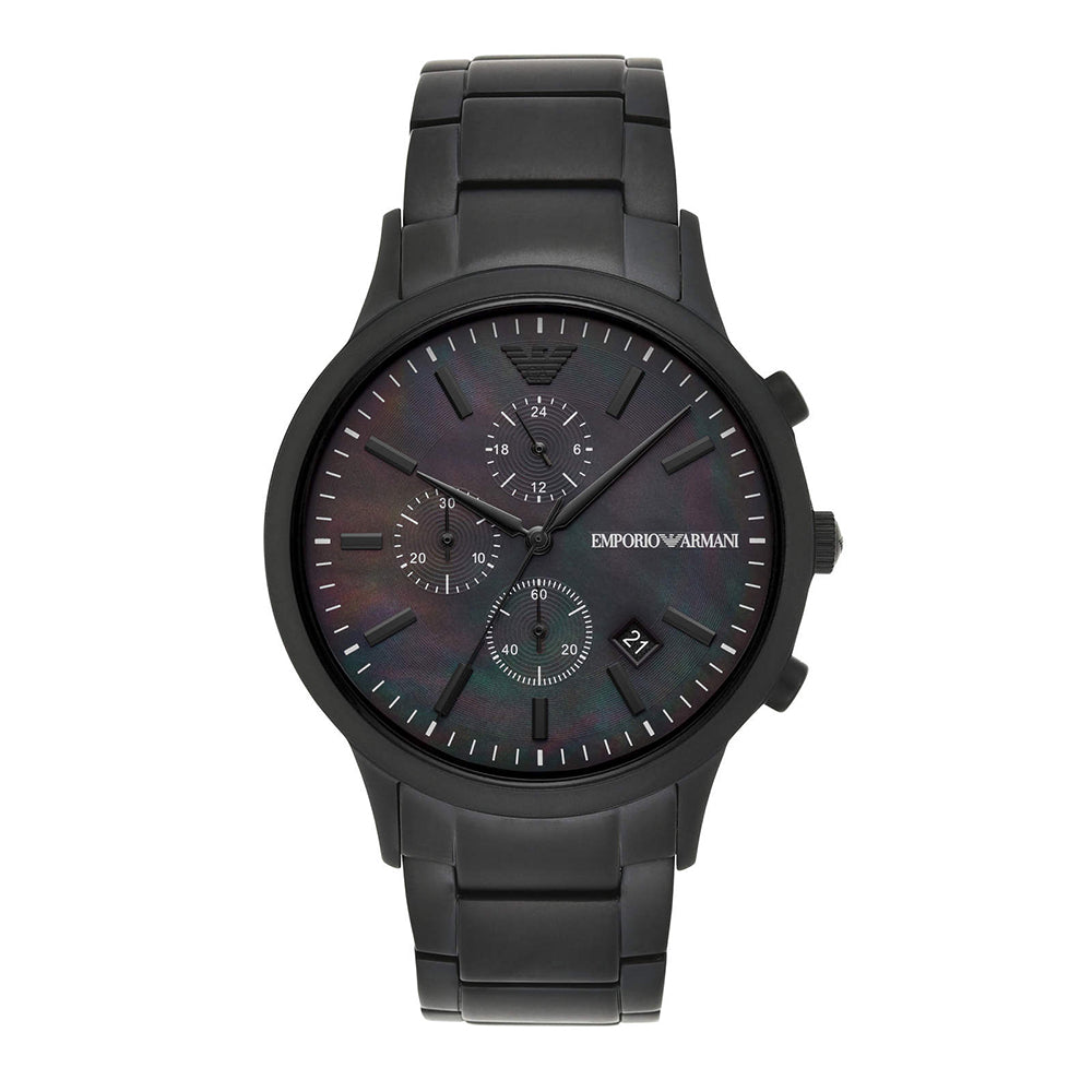 Emporio Armani Black Stainless Steel Chronograph Watch- AR11275