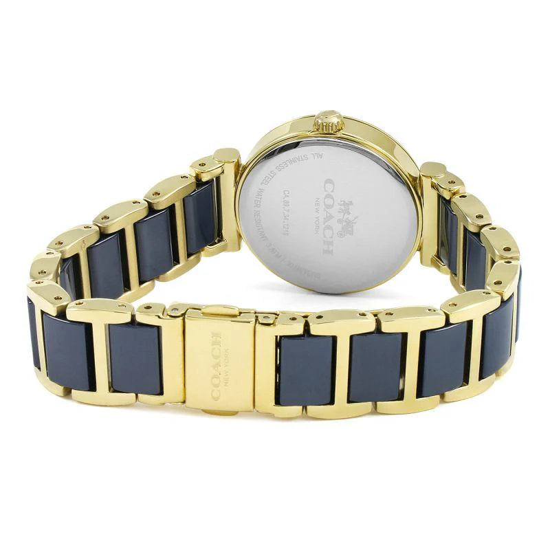 Coach sport ceramic Dual Tone Blue Dial Ladies Watch- 14502462
