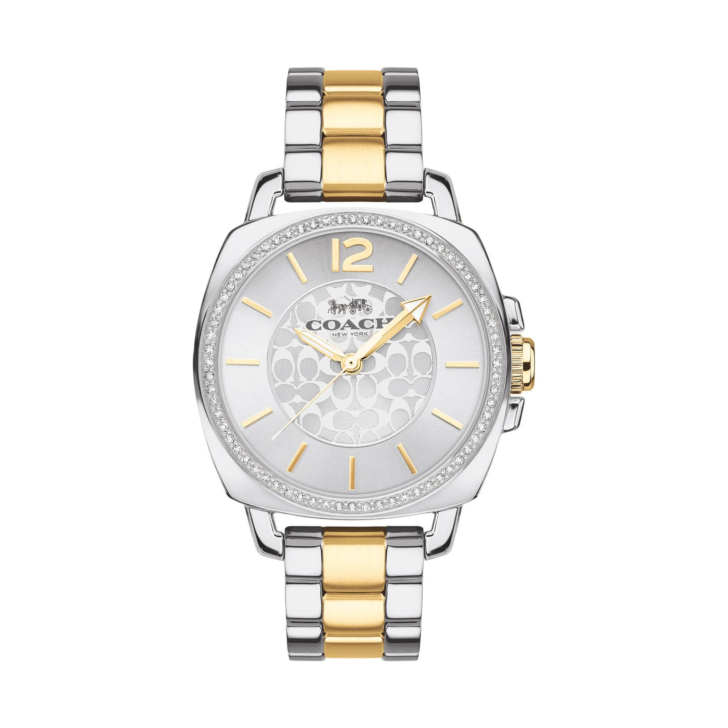 Coach Boyfriend Dual tone White Dial Ladies Watch- 14503143