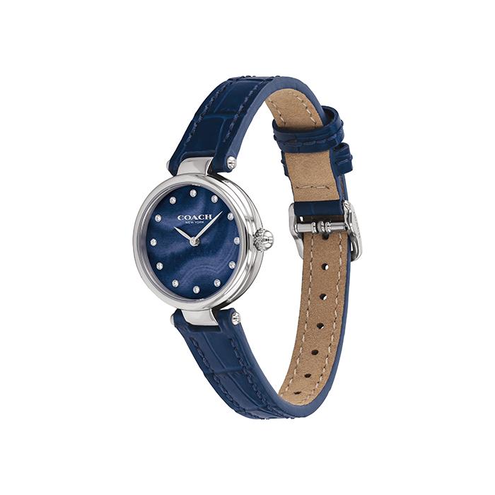 Coach Cary Emerald Blue Leather Strap Ladies Watch-14503535