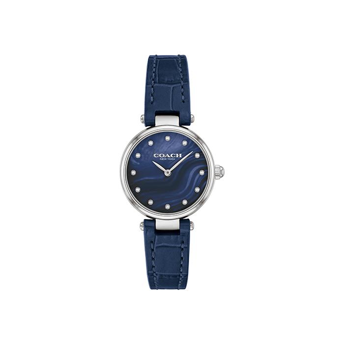 Coach Cary Emerald Blue Leather Strap Ladies Watch-14503535