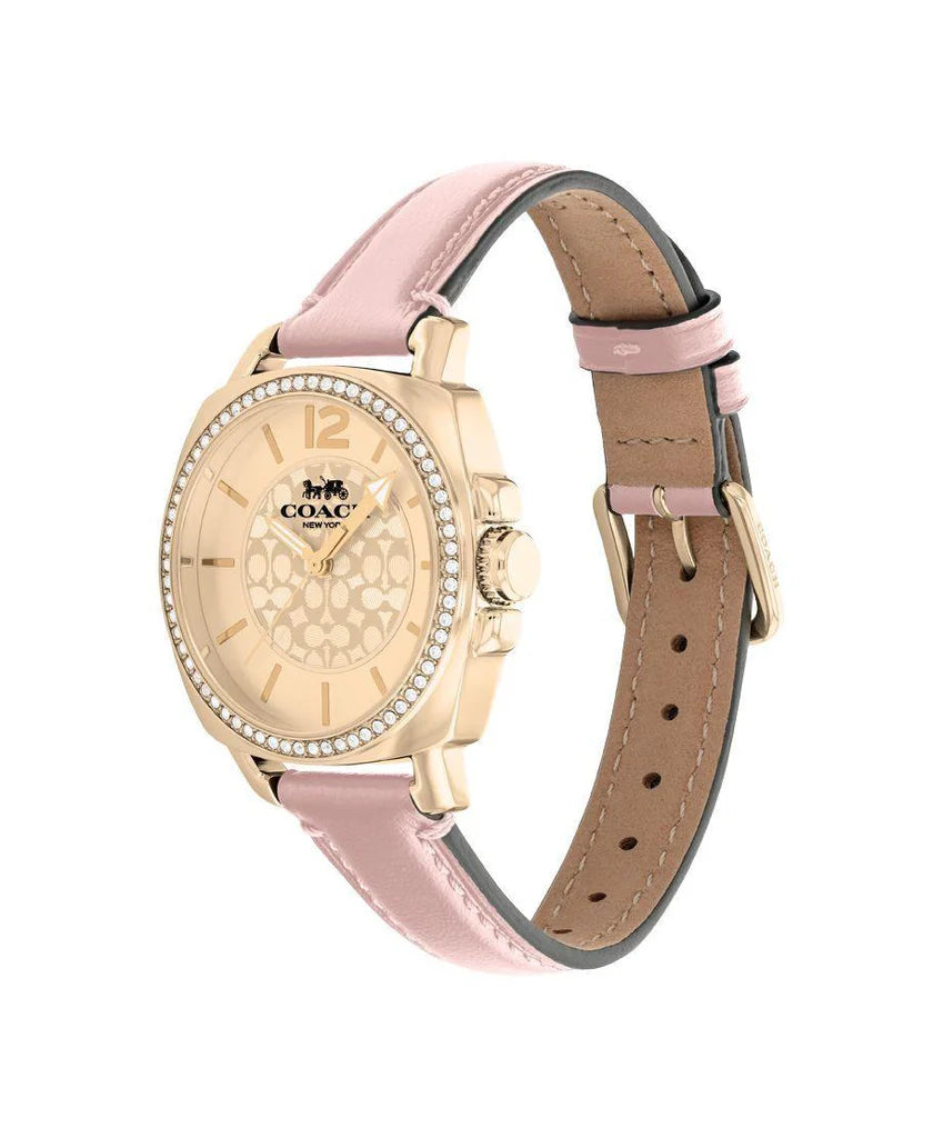 Coach Boyfriend Pink Leather Strap Ladies Watch- 14503981