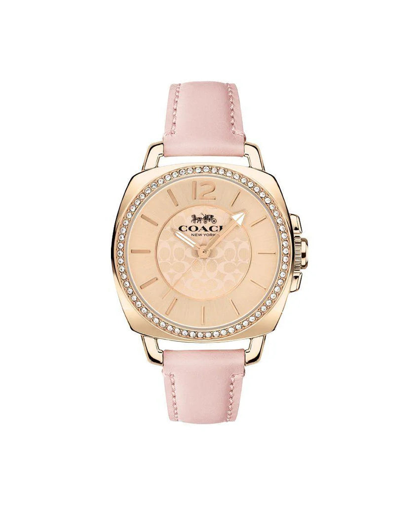 Coach Boyfriend Pink Leather Strap Ladies Watch- 14503981