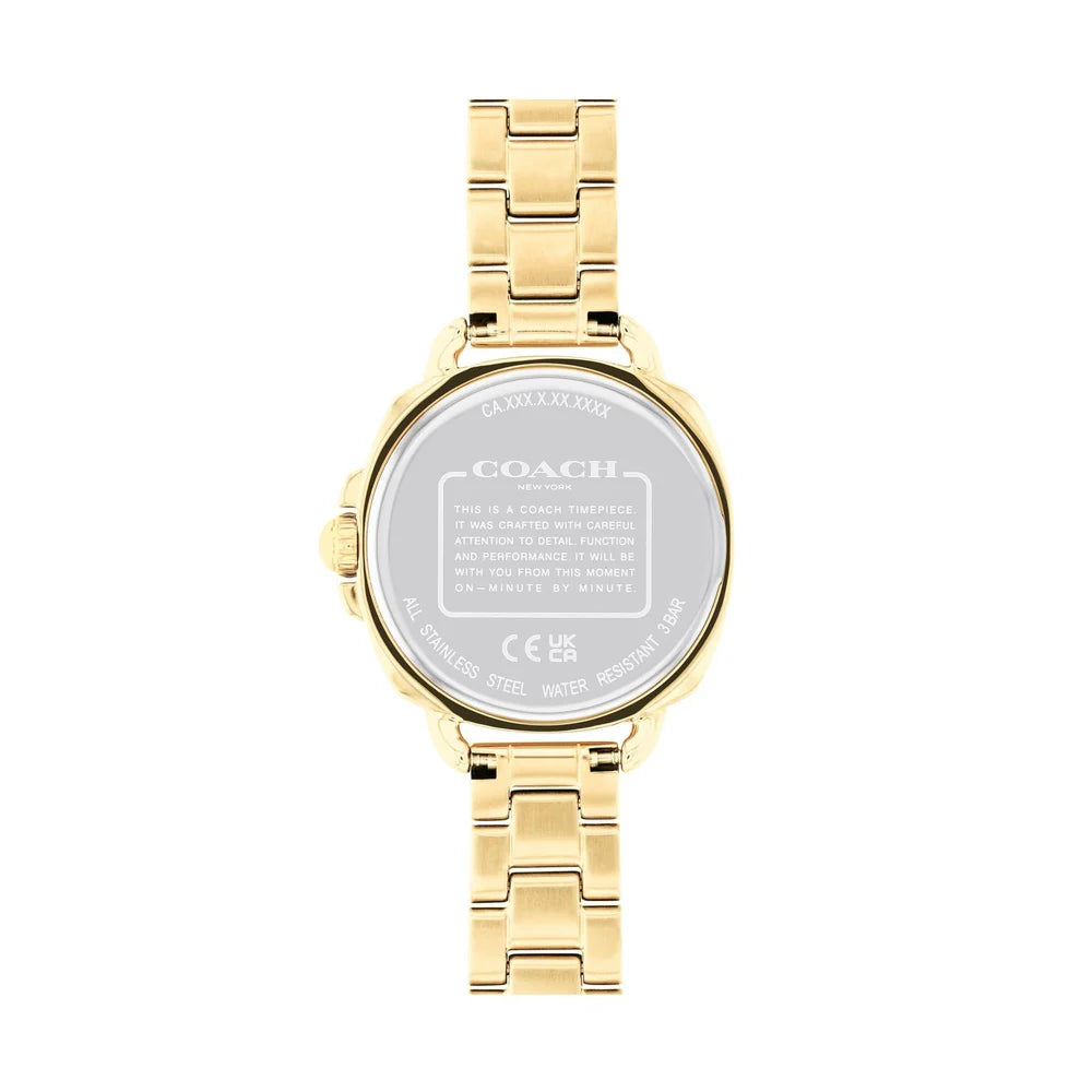 Coach White Dial Stainless Steel Gold Strap Ladies Watch - 14504153