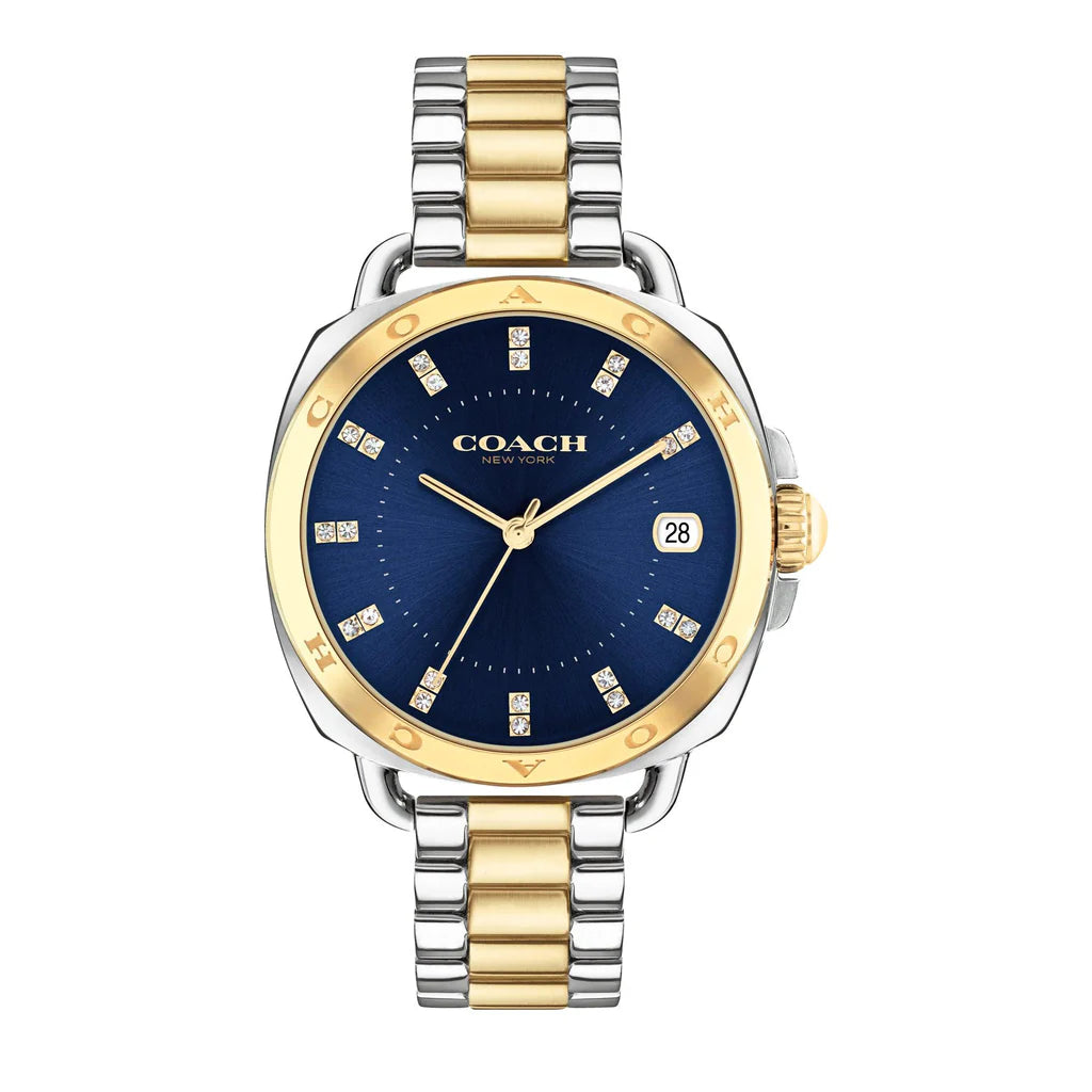 Coach Greyson Dual Tone Blue Dial Ladies Watch- 14504160