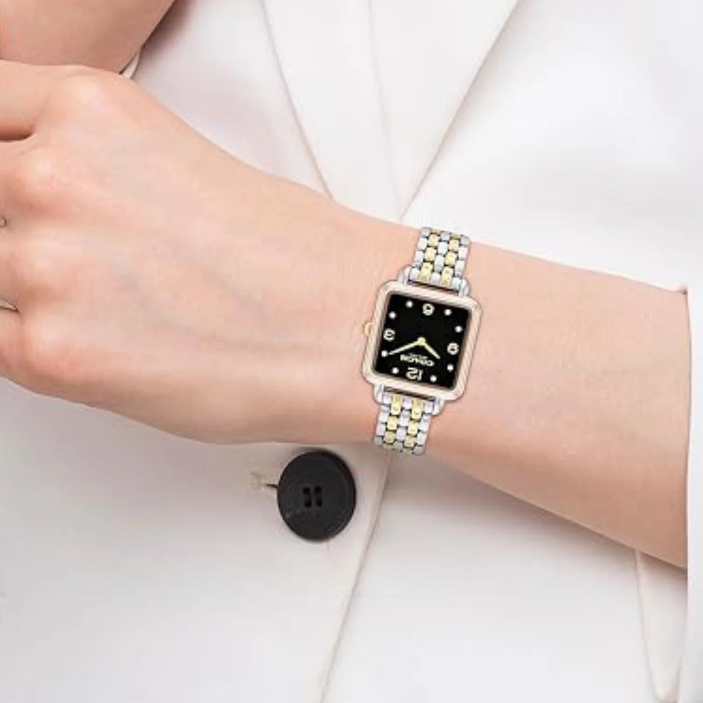 Coach Square Shape Black Dial Ladies Watch - 14504496