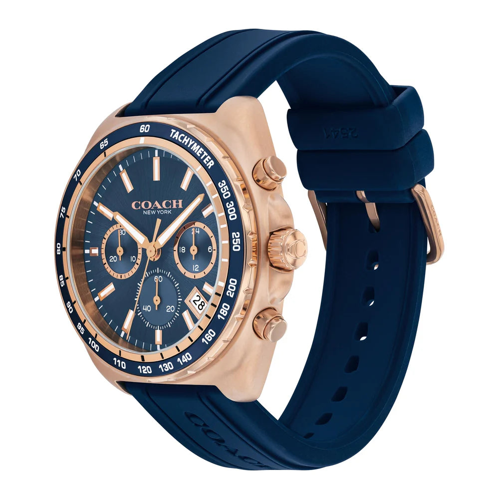 Coach Charter Men Quartz Blue Dial Chronograph Silicone Men's Watch - 14602730
