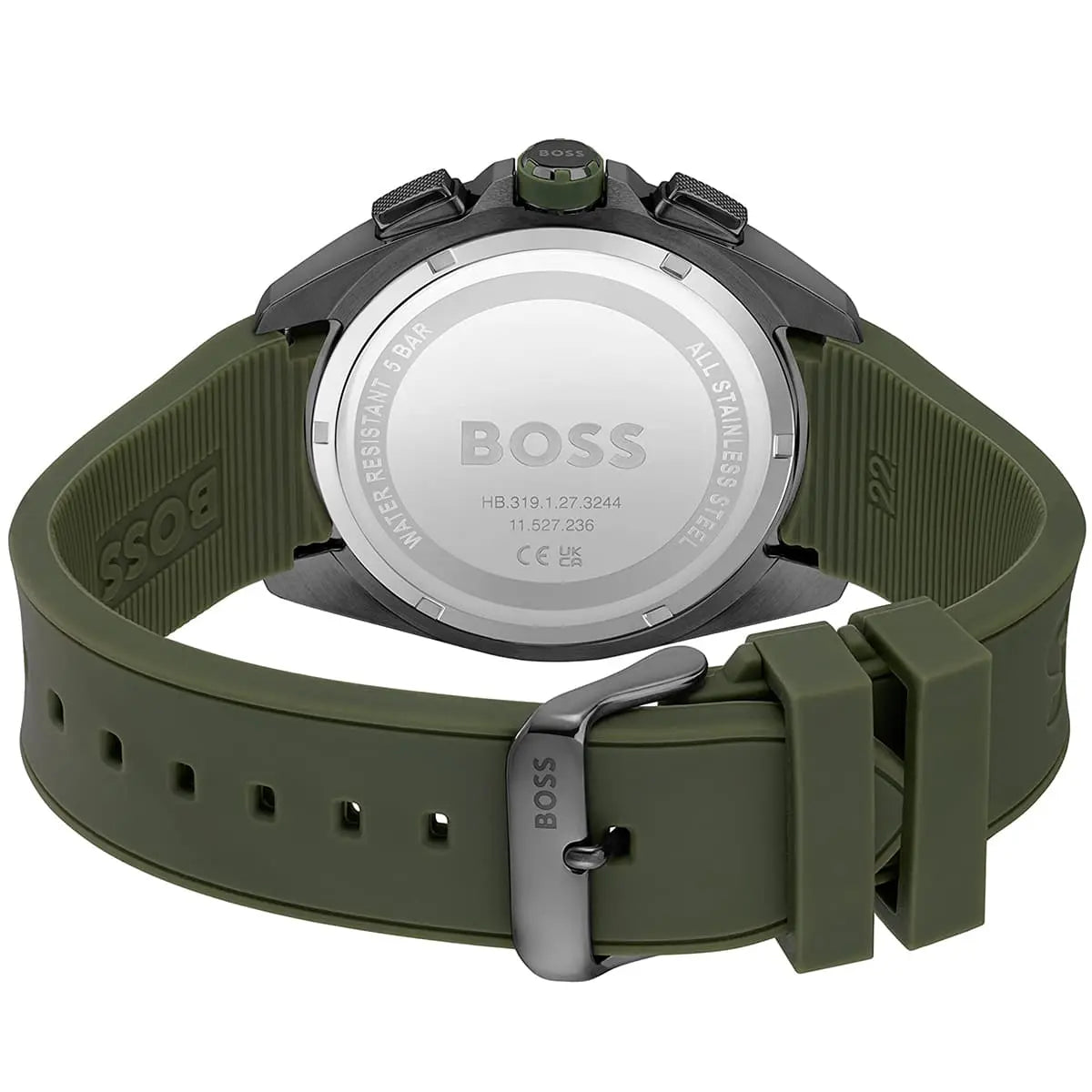 Hugo Boss Volane Chronograph Green Silicone Strap Men's Watch - 1513952