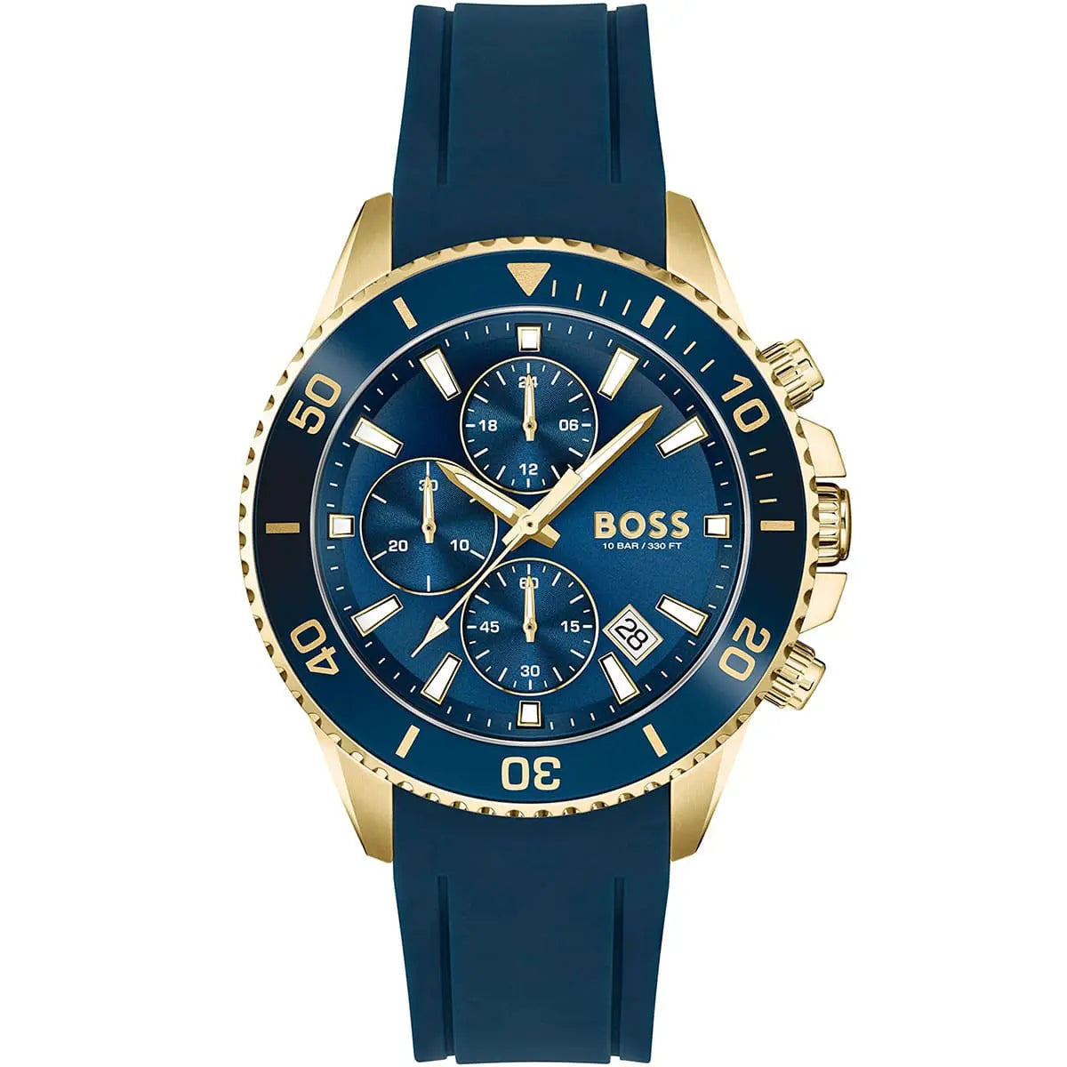 Hugo BOSS Admiral Blue Dial Rubber Strap Men's Watch- 1513965