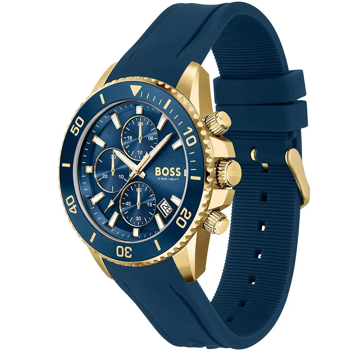 Hugo BOSS Admiral Blue Dial Rubber Strap Men's Watch- 1513965