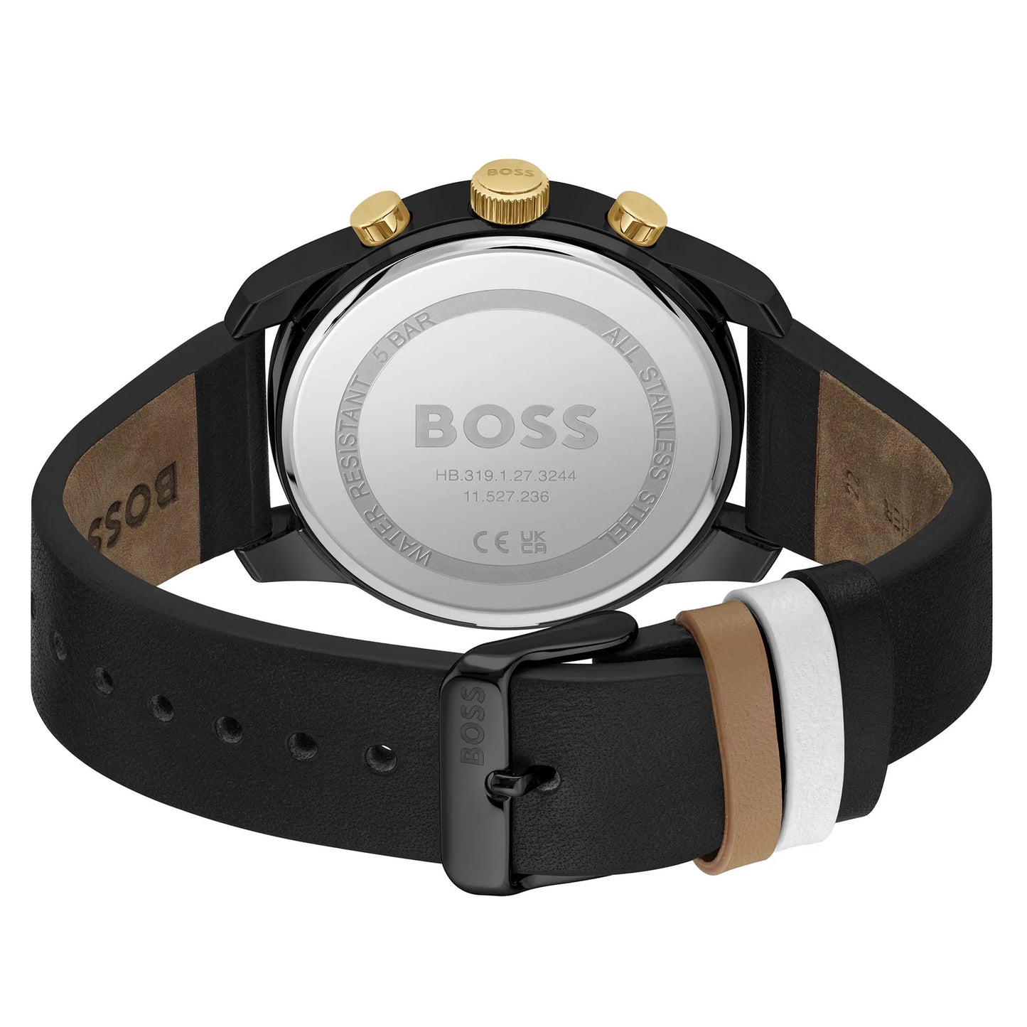 Hugo Boss Black Leather Strap Men's Chronograph Watch- 1514003