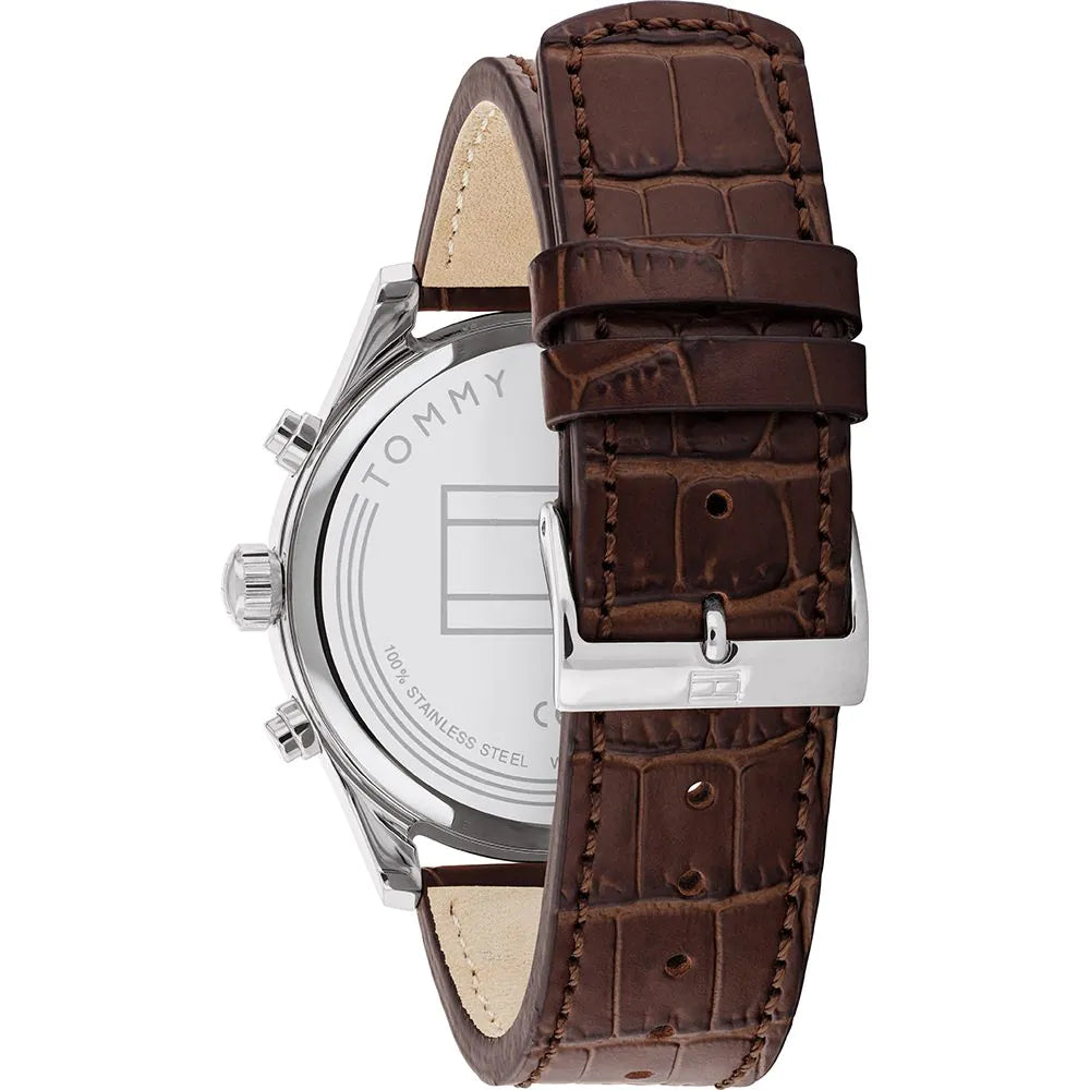 Tommy Hilfiger Brown Leather Strap Men's Chronograph Watch- 1710422