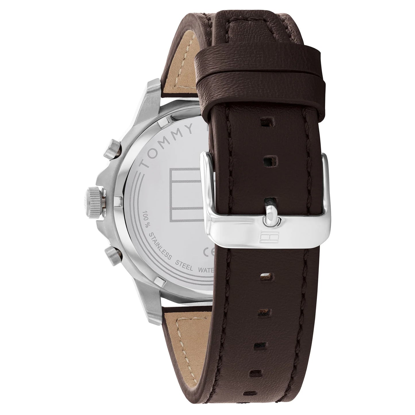 Tommy Hilfiger Skeleton Dial Leather Strap Men's Multi Function Watch- 1710476