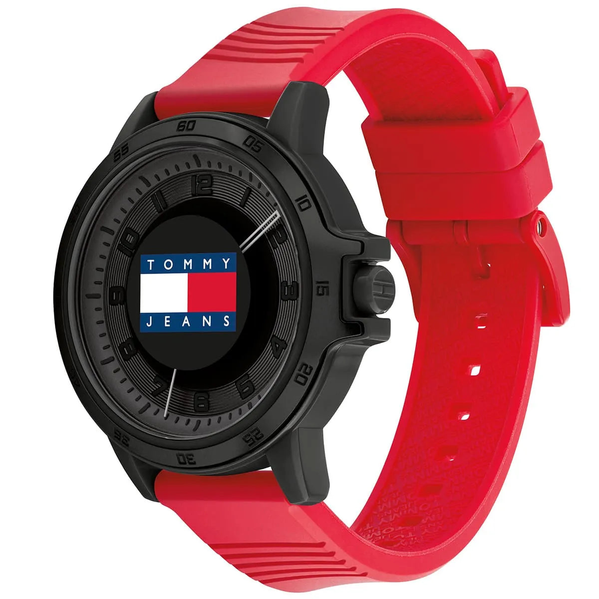 Tommy Hilfiger Red Rubber Strap Men's Watch- 1792033