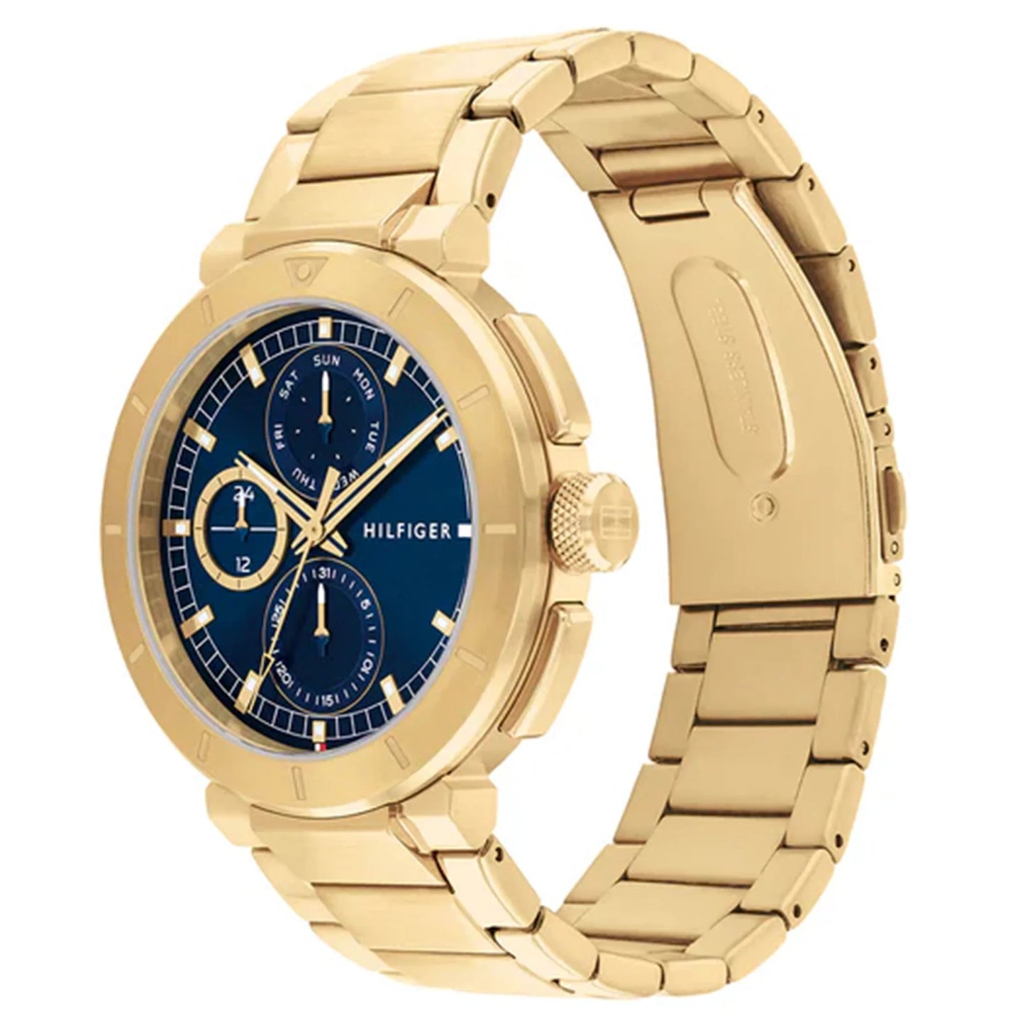 Tommy Hilfiger Gold Blue Dial Men's Multifunction Watch- 1792118