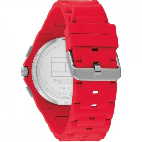 Tommy Hilfiger Silicone Strap with Silver Dial Men's Watch - 1792123