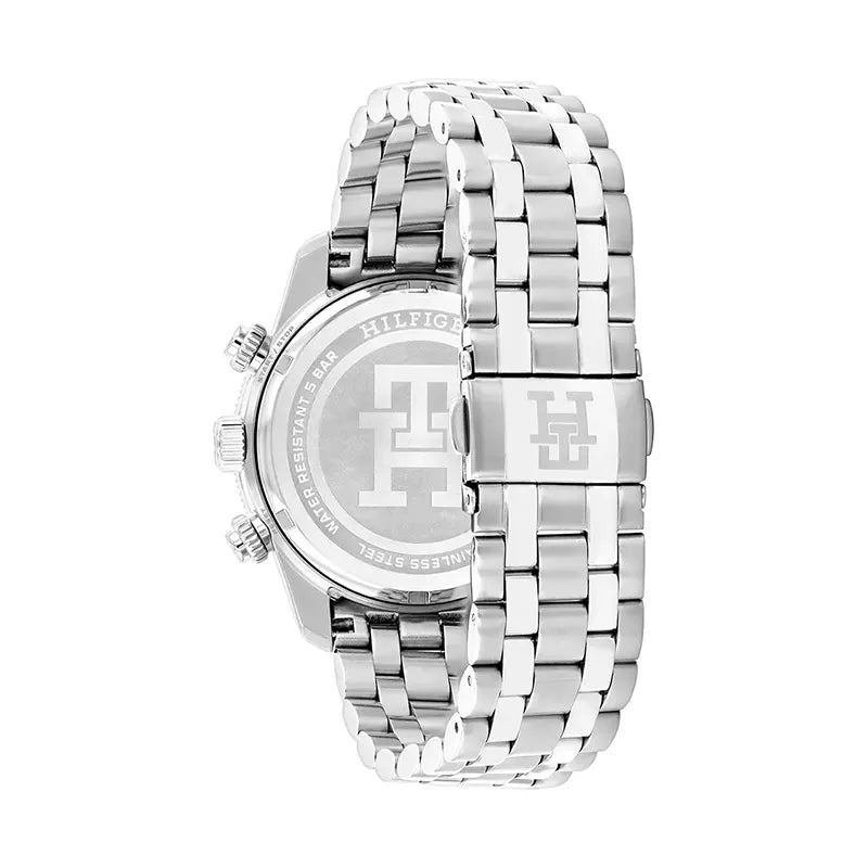 Tommy Hilfiger White with Blue Sub Dial Stainless Steel Bracelet Men's Watch - 1792157
