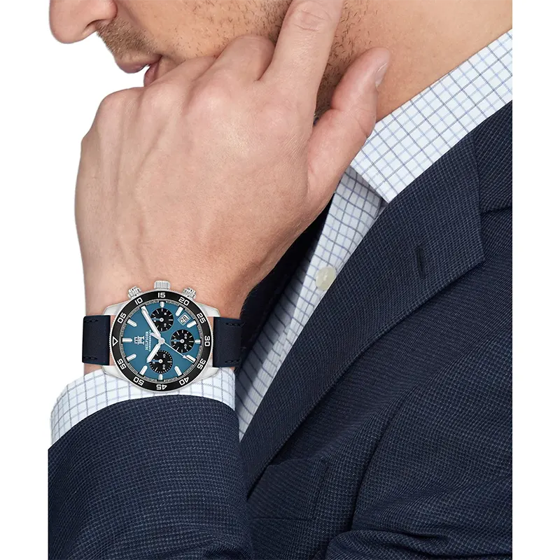 Tommy Hilfiger TH85 Blue Leather Strap Blue Dial Men's Watch - 1792187