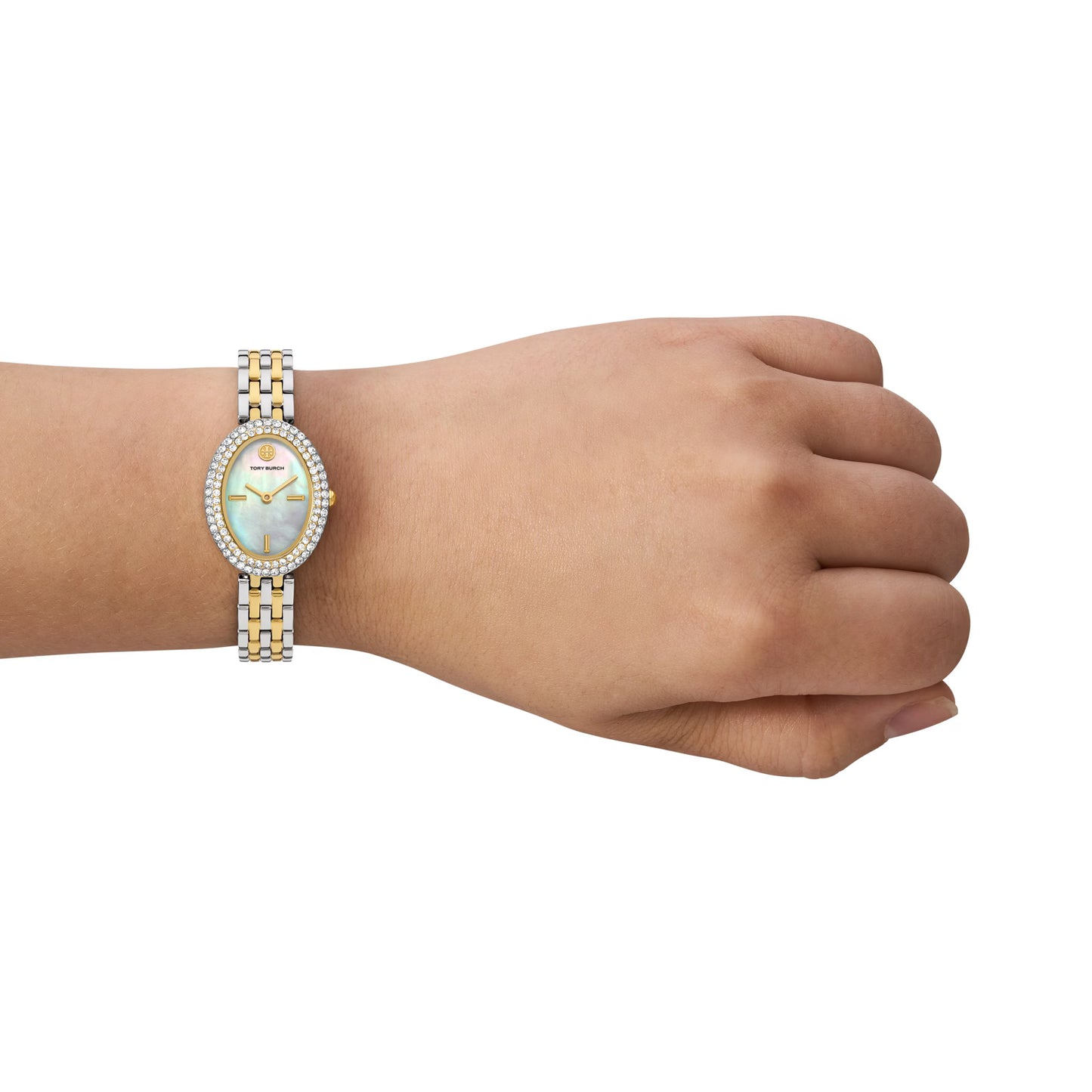 Tory Burch The Oval Two-Tone Stainless Steel Bracelet Ladies Watch - TBW6037