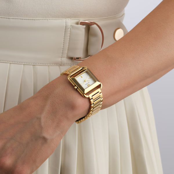 Tory Burch The Kira Square Gold Plated Ladies Watch-TBW6020