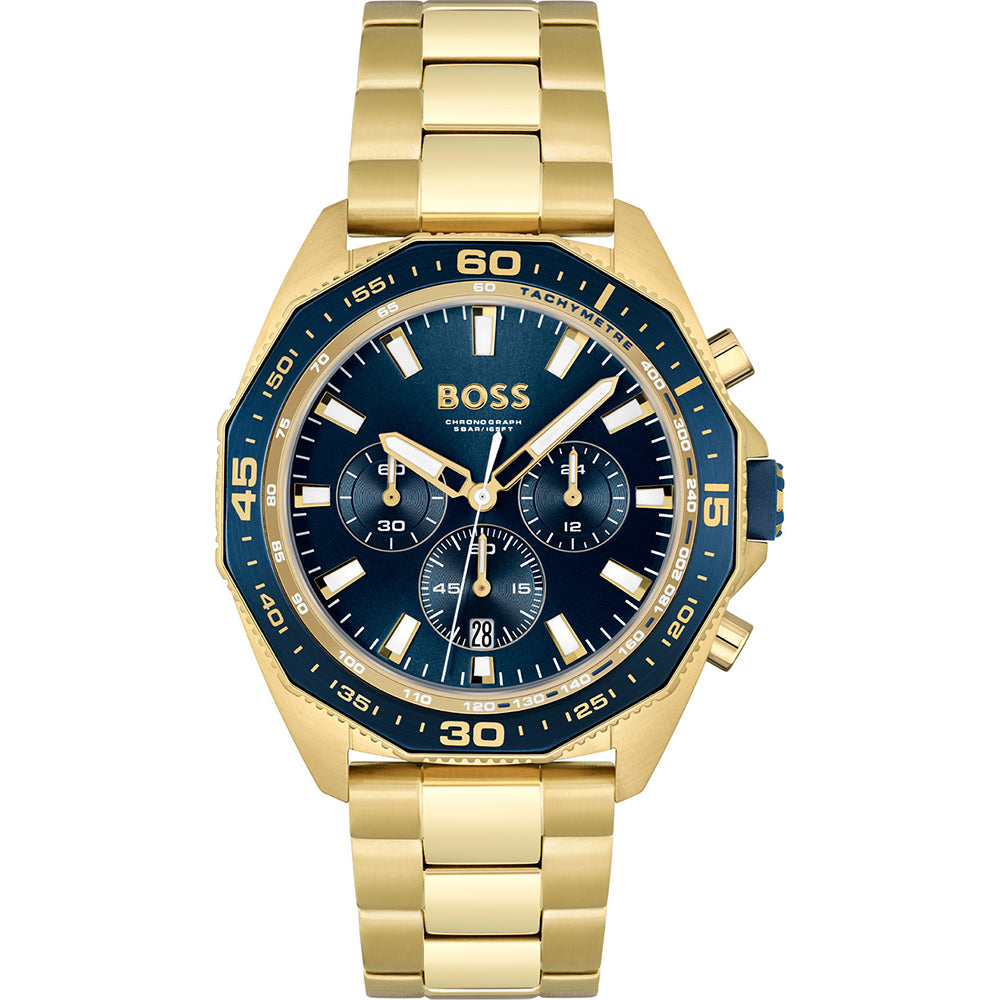 Hugo Boss Gold Blue Dial Men's Chronograph Watch- 1513973