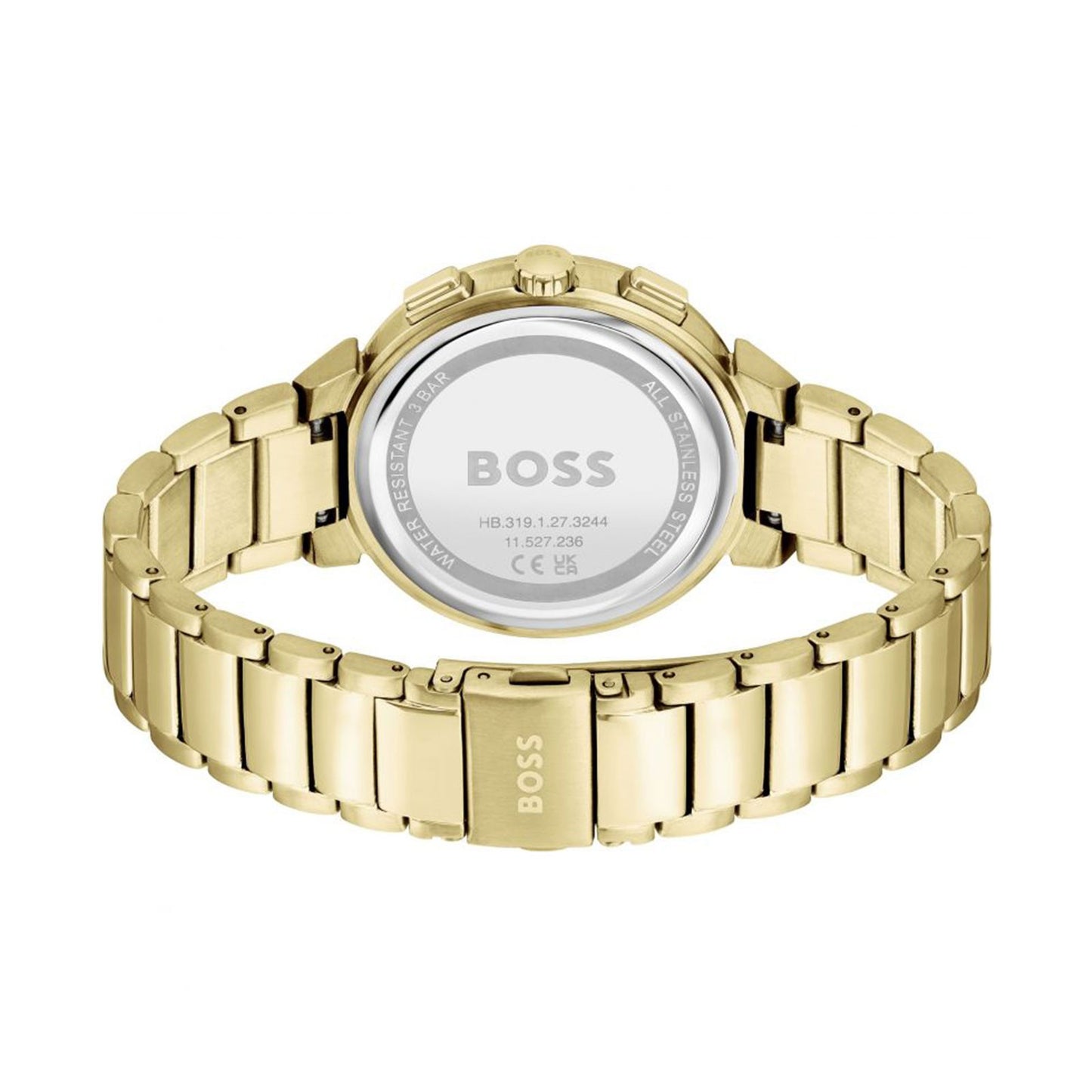 Hugo Boss Gold Green Dial Ladies Chronograph Watch- 1502679