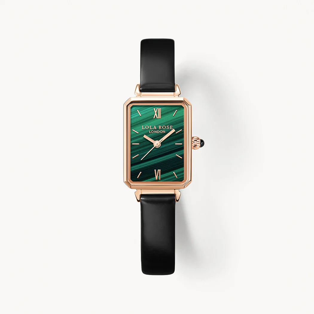 Lola Rose Textured Green Dial Leather Strap Ladies Watch with Bracelet - LR2136
