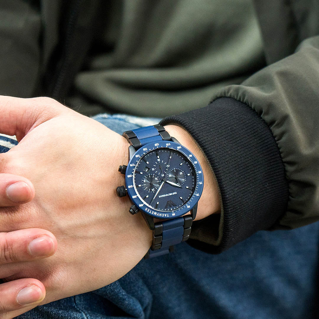Emporio Armani Ceramic Blue Men's Chronograph watch- AR70001