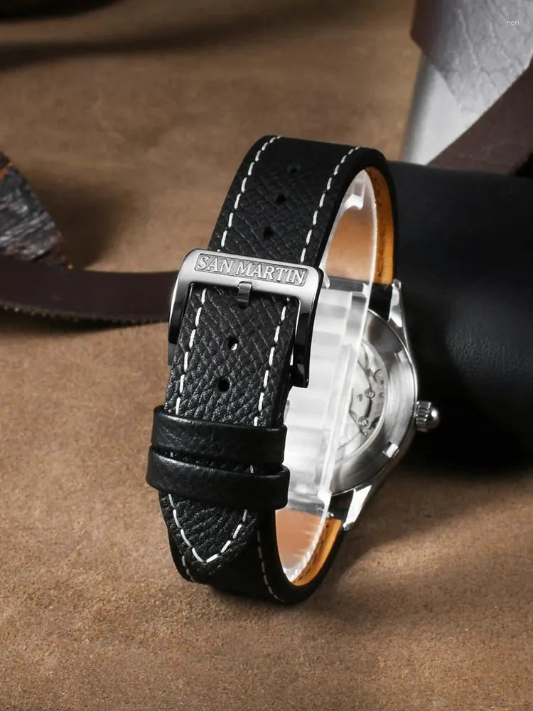 San Martin 37mm Diamond-patterned dial Automatic Men's Watch - SN0110G