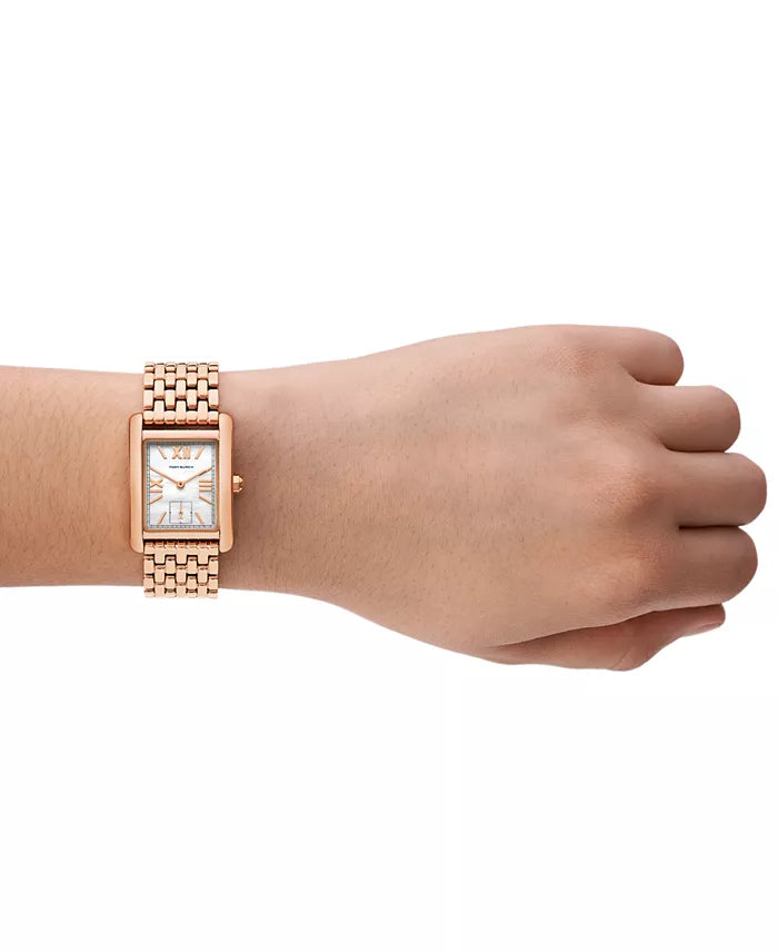 Tory Burch Eleanor White Dial Rose Gold-2Tone Ladies Watch - TBW1079
