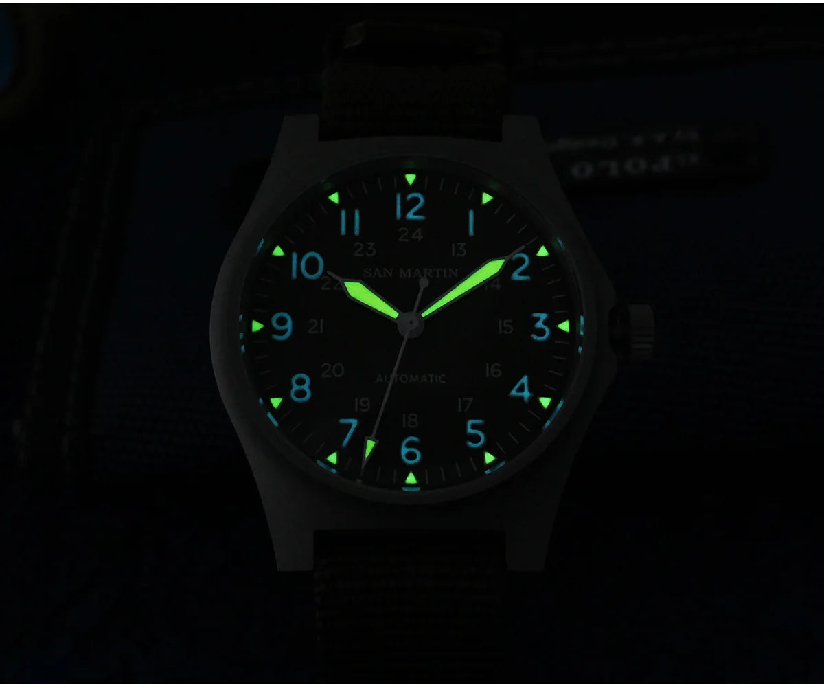 San Martin Black Dial Automatic Men's Watch - SN0137-G