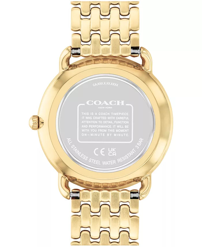 Coach ELLIOT GOLD DIAL IONIC PLATED THIN GOLD STEEL Ladies Watch - 14504374