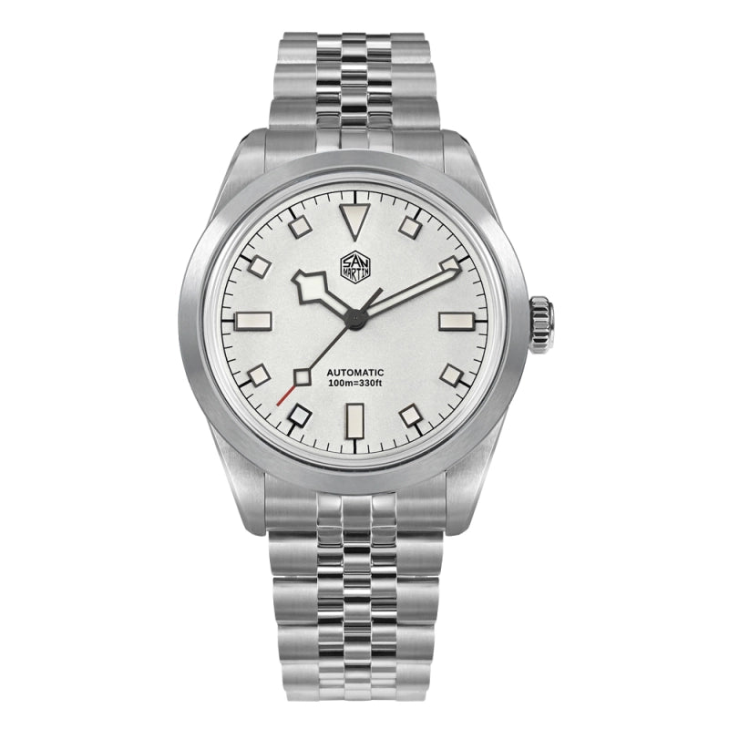 San Martin Matte White Dial Men's Watch - SN0107