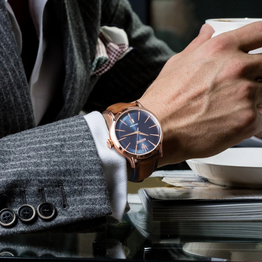 Maserati Epoca Rose Gold Brown Leather Strap Men's Watch- R8851118001