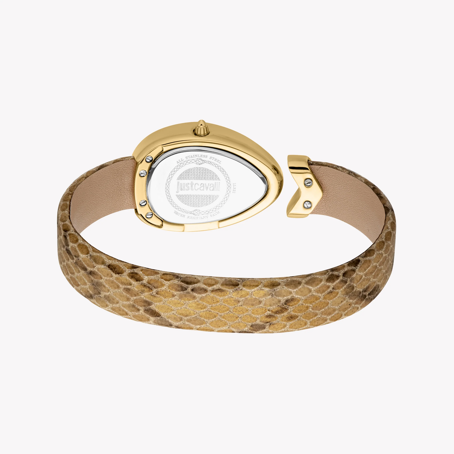 Just Cavalli Signature Snake Stainless Steel Gold Color Ladies Watch - JC1L321M0025