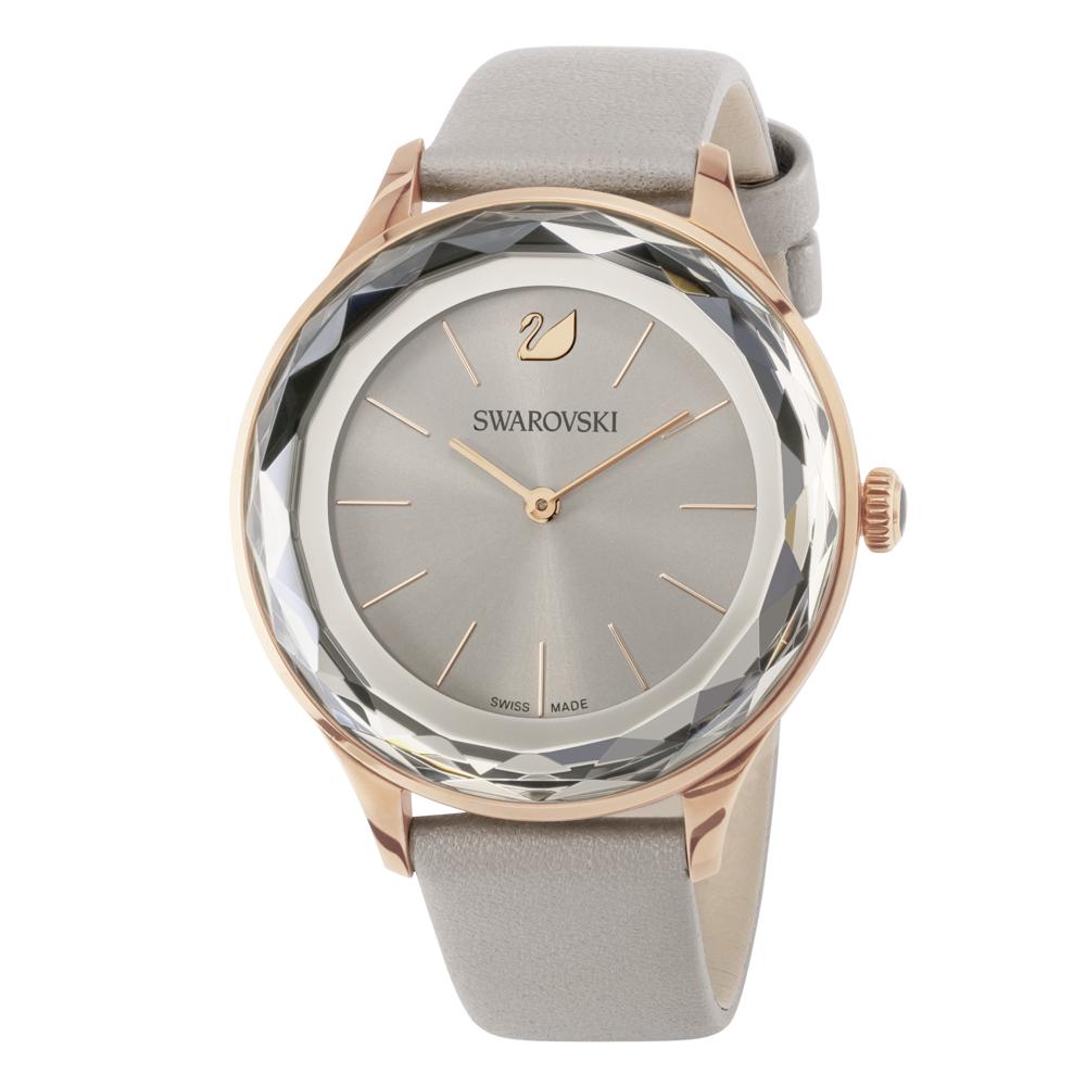Swarovski Octea Nova Grey Dial Rose Gold Ladies Watch - 5295326
