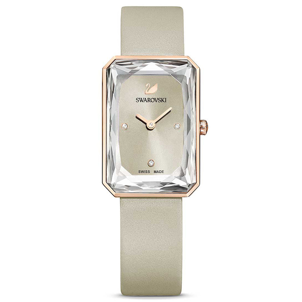 Swarovski Uptown Rectangle Shape Grey Dial Ladies Watch- 5547716