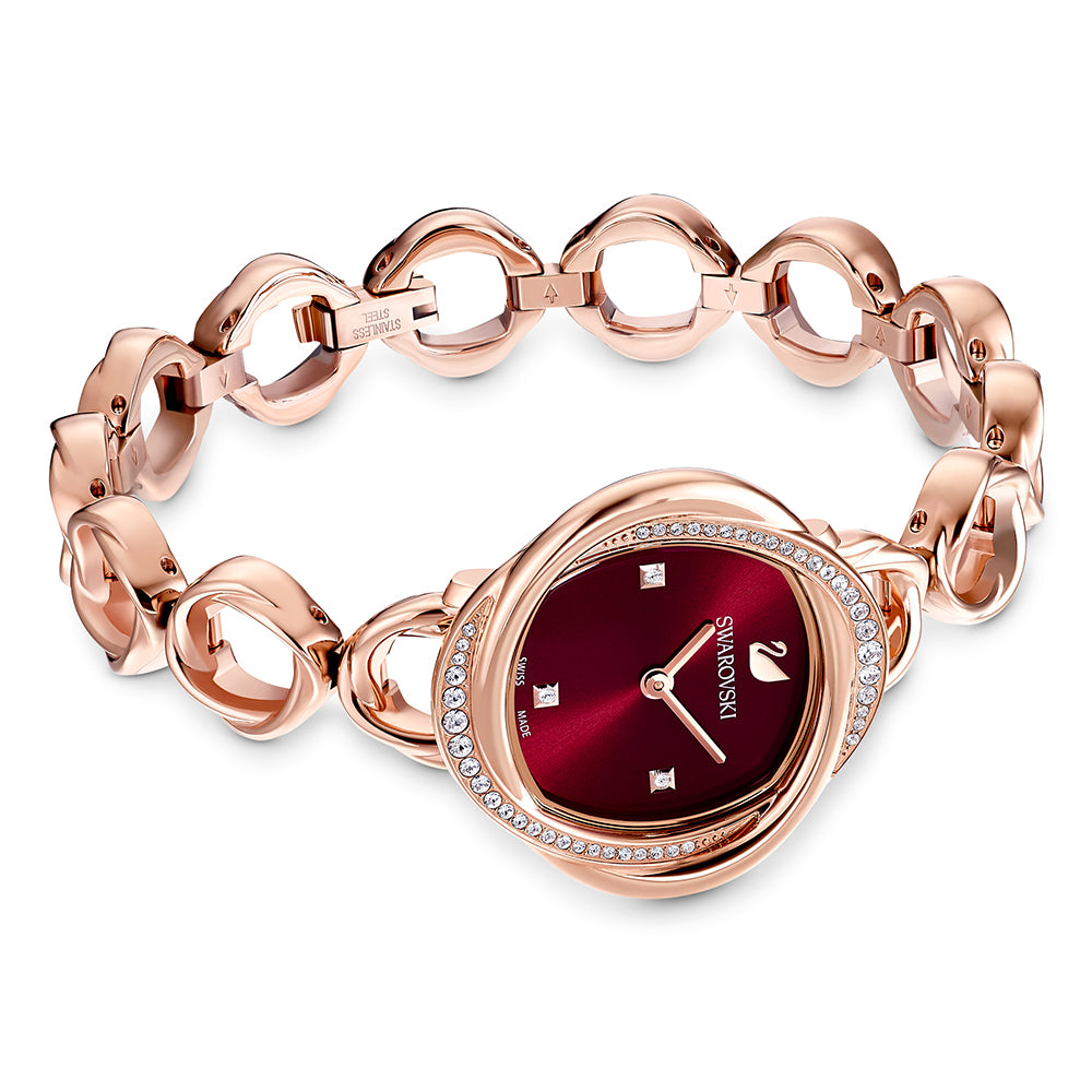 Swarovski Red Dial Crystal Flower Ladies Watch- 5552783
