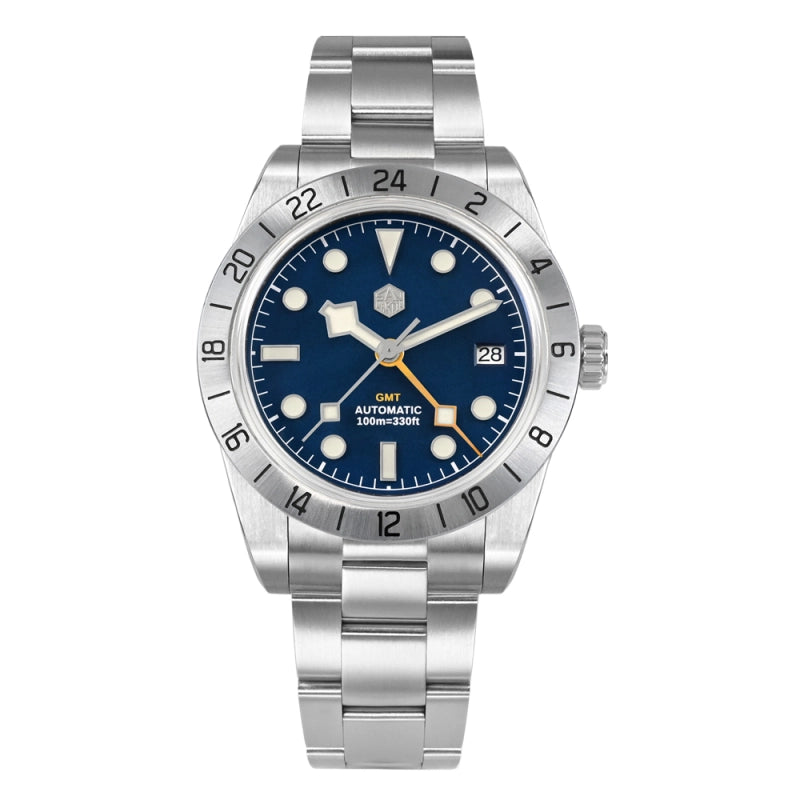 San Martin 39mm GMT Blue Dial Men's Watch - SN0054-G