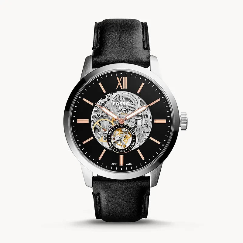 Fossil Townsman Black Leather Strap Men's Mechanical Watch- ME3153