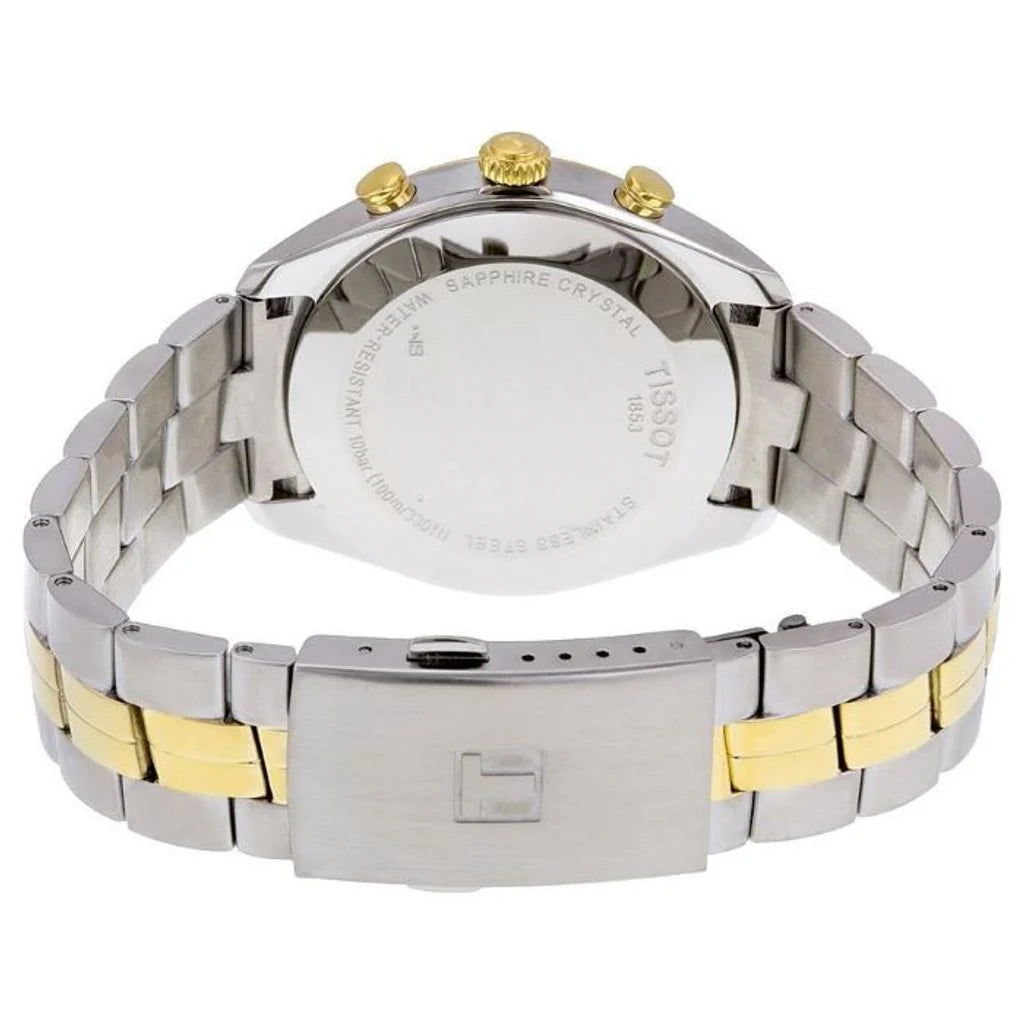 Tissot T Sport PR 100 Chronograph White Dial Two Tone Steel Strap For Men's Watch - T101.417.22.031.00