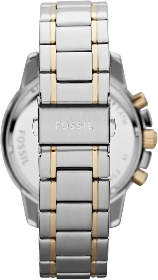 Fossil Dual Tone white Dial Men's Chronograph Watch- FS4795